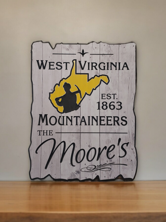 Personalized West Virginia Sign